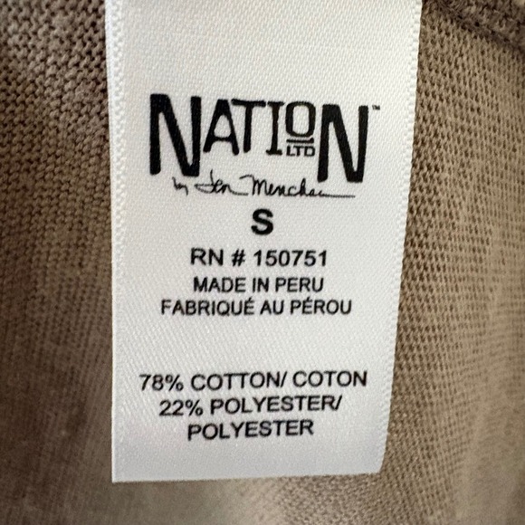 Nation Ltd Layla Tee Mini Dress Taupe Scoop Neck Cotton Blend Small Made in Peru - Picture 7 of 10